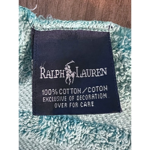 Ralph Lauren Vintage Bath Towel Set Aqua Blue Towels‎ are Monogrammed with "P" - Picture 2 of 5